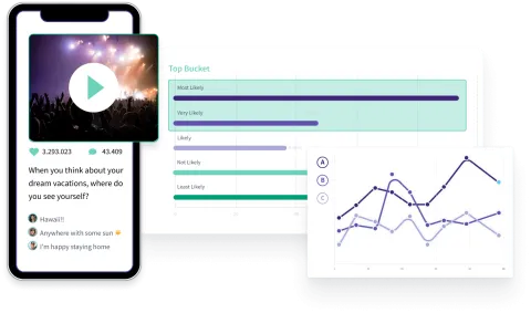 mobile survey with insight callouts